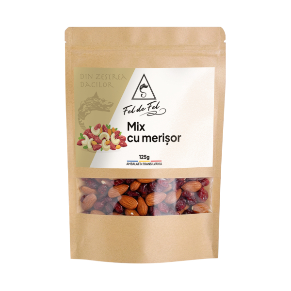 Mix cu merișor, migdale, caju - 125g