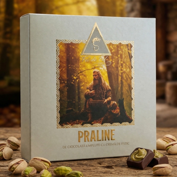 Praline de ciocolată umplute cu cremă de fistic